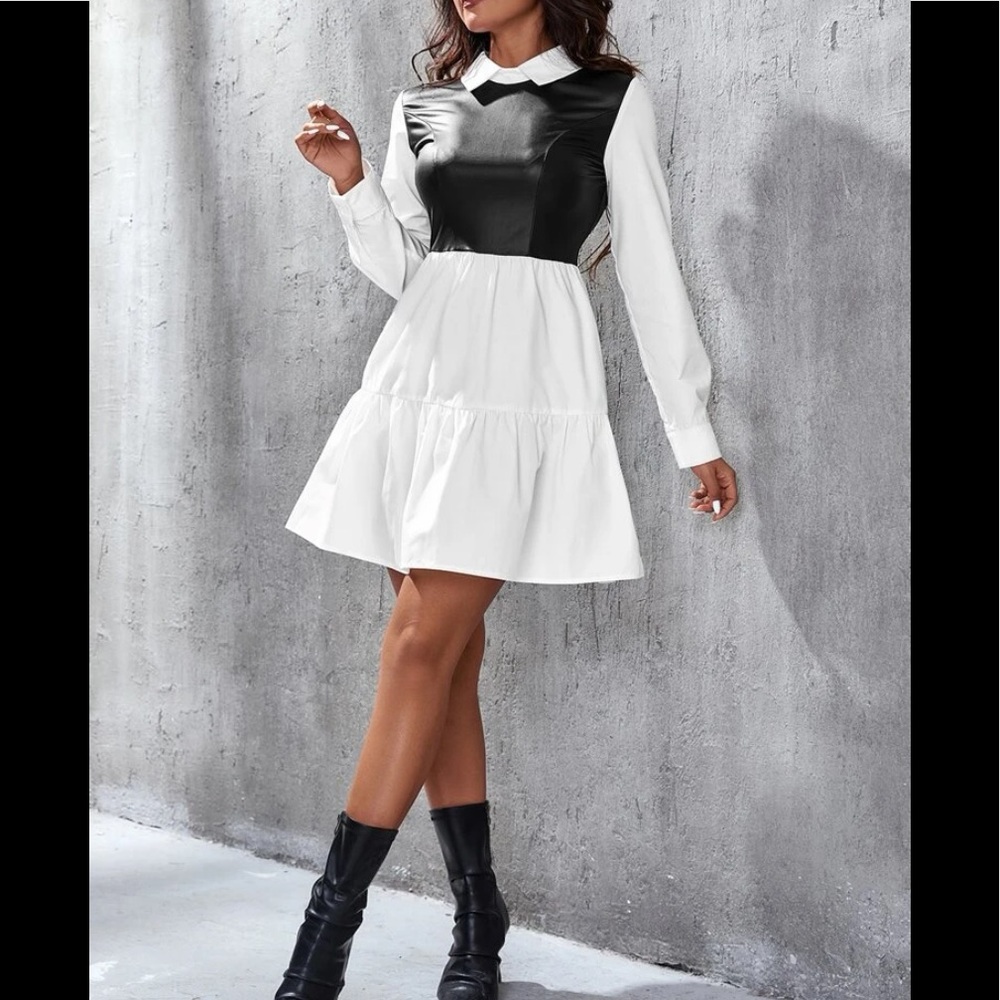 Ruffle shirt dress